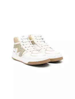 Monnalisa высокие кроссовки с нашивкой-логотипом, белый