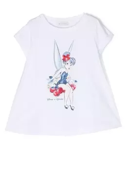 Monnalisa x Disney Tinkerbell-print T-shirt, белый