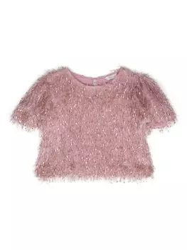 Monnalisa жакет с бахромой, розовый