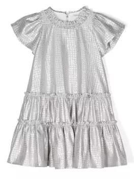 Monnalisa жаккардовое платье с узором, серый