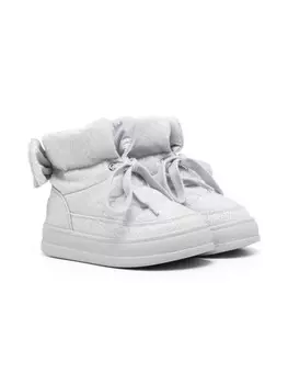 Monnalisa зимние сапоги с блестками, серебряный