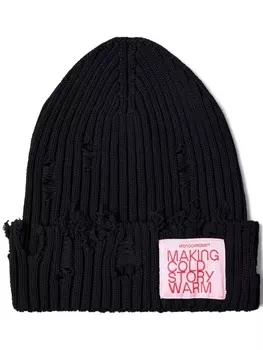 MONOCHROME шапка бини с эффектом потертости, черный