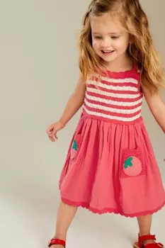 Монохромное платье крючком (от 3 месяцев до 7 лет) Next, красный