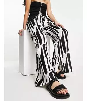 Монохромные брюки без застежки из марли ASOS DESIGN