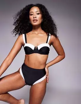 Монохромный верх бикини балконет River Island черного цвета