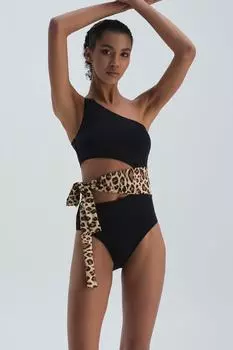 Монокини - Черный - Анималистический принт Dagi