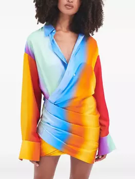 Monse платье-рубашка с эффектом омбре, оранжевый