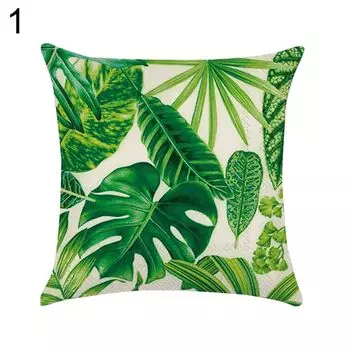 Монстера лист квадратная льняная подушка наволочка диван-кровать автомобиль офисное украшение-1 # Stuttg