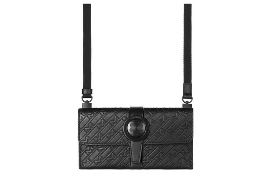 MONTBLANC Мини-сумка через плечо из натуральной коровьей кожи, полностью черная, для мужчин