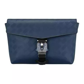 MONTBLANC Мужская кожаная сумка через плечо, чернильно-синяя