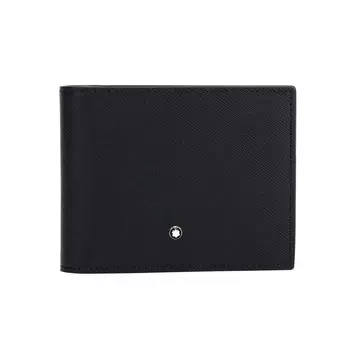 MONTBLANC Мужской кошелек из цельнозерновой телячьей кожи, черный