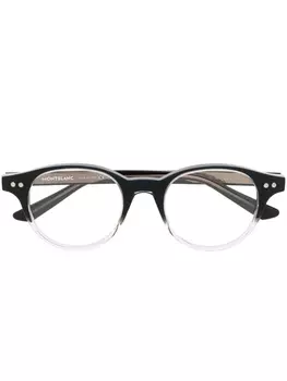 Montblanc очки в круглой оправе с эффектом градиента, черный