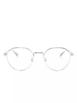Montblanc очки в круглой оправе с логотипом, серебристый