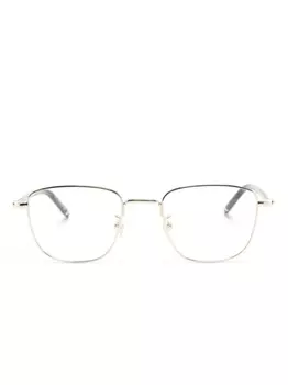 Montblanc очки в квадратной оправе черепаховой расцветки, золотистый