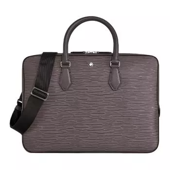 MONTBLANC Портфель из коровьей кожи на одно плечо, элегантный, серый, мужской