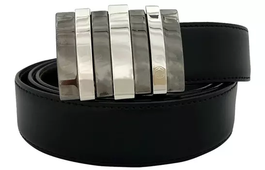 MONTBLANC Ремень мужской из коровьей кожи, черный, ширина 3 см