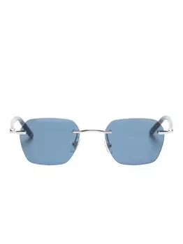 Montblanc солнцезащитные очки в безободковой оправе, синий