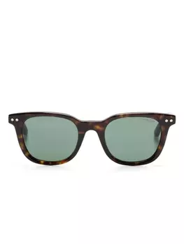 Montblanc солнцезащитные очки в квадратной оправе черепаховой расцветки, коричневый