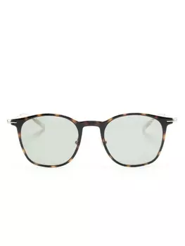 Montblanc солнцезащитные очки в квадратной оправе с логотипом, коричневый