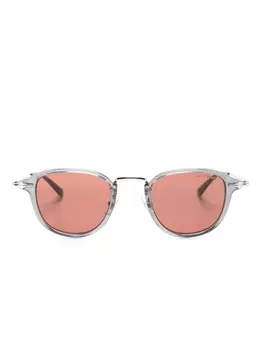 Montblanc солнцезащитные очки в прозрачной круглой оправе, серый