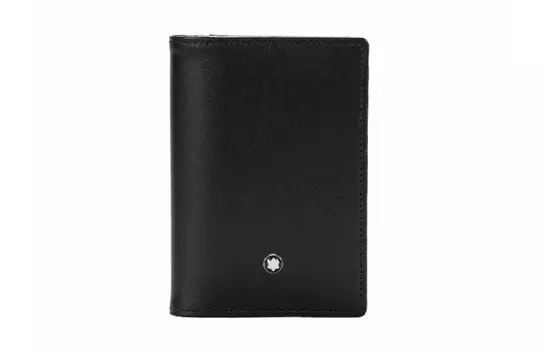 MONTBLANC Визитница Meisterstuck из коровьей кожи, мужская, черно-серая