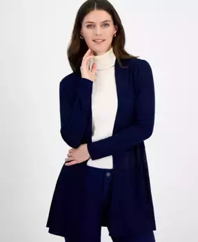 Монтерей длинный кардиган с открытой передней частью Anne Klein, синий