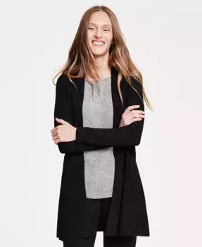 Монтерей длинный кардиган с открытой передней частью Anne Klein, черный