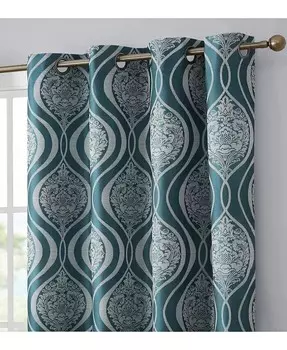 Montero Damask 100% полное затемнение, теплоизоляция, энергоэффективность, блокирующая тепло/холод, втулка, тяжелые шторы, драпировочные панели для гостиной, 2 панели HLC.me, синий