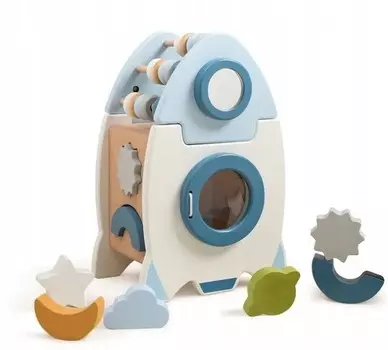 Монтессори-сортировщик-ракета, деревянная развивающая игрушка для детей, счеты Pan i Pani Gadet