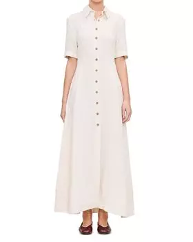 Монток Льняное Макси-Платье DL1961, белый