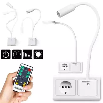 Monzana Светодиодная лампа с вилкой, цоколь для лампы, вилка лампы, настольная лампа, лампа