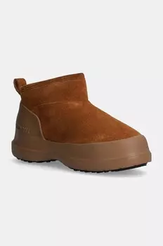 Moon Boot зимние замшевые ботинки MB LUNA LOW BOOT SUEDE, коричневый