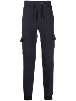 Moorer drawstring tapered cargo trousers, синий