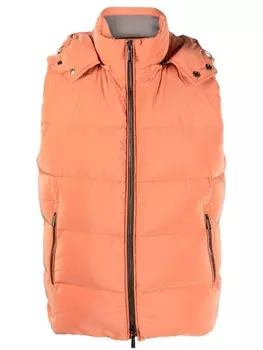 Moorer дутый жилет с капюшоном, оранжевый