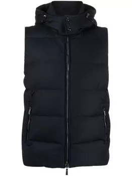 Moorer дутый жилет с капюшоном, синий
