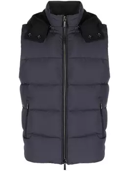 Moorer дутый жилет с высоким воротником, синий