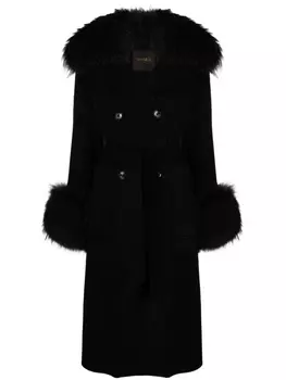 Moorer двубортное пальто Malaika из смесовой шерсти, синий