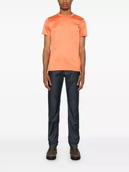 Moorer футболка с нашивкой-логотипом, оранжевый