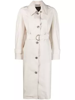 Moorer однобортное пальто с поясом, нейтральный цвет