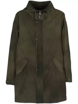 Moorer плащ длины миди с капюшоном, зеленый