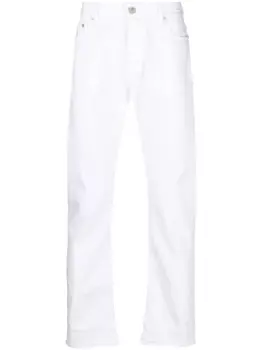 Moorer прямые джинсы с нашивкой-логотипом, белый