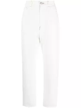Moorer прямые джинсы с нашивкой-логотипом, белый