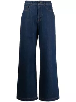Moorer широкие джинсы с нашивкой-логотипом, синий