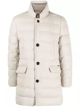 Moorer стеганое пальто на пуговицах, нейтральный цвет