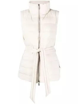 Moorer zip-up padded down gilet, нейтральный цвет