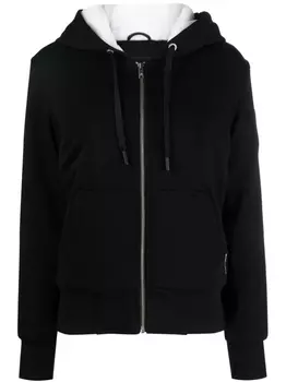 Moose Knuckles худи из искусственного меха с нашивкой-логотипом, черный