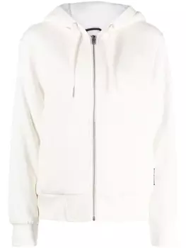 Moose Knuckles худи на молнии с логотипом, белый