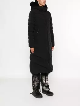 Moose Knuckles пуховик с капюшоном и искусственным мехом, черный