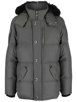 Moose Knuckles пуховик с нашивкой-логотипом, зеленый