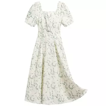 MOPB Женское платье с короткими рукавами, подарочный набор, зеленое, с цветочным принтом